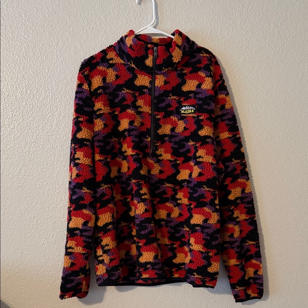 Neon Riot Fleece Multicolor Fleece Pullover with Half-Zip
